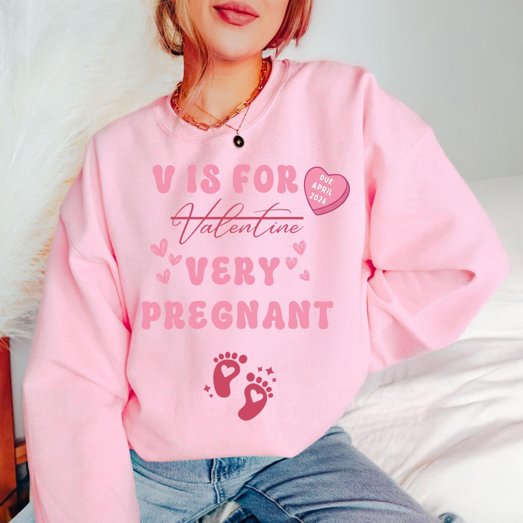 Valentines Day Pregnancy Announcement  V IS FOR Sweatshirt