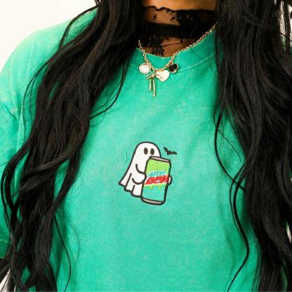 Embroidered Spooky Drink Ghost Sweatshirt