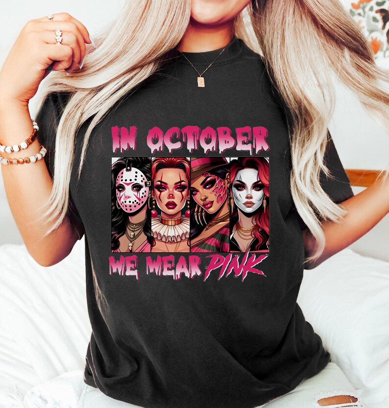 In October We Wear Pink Horror Movie Shirt