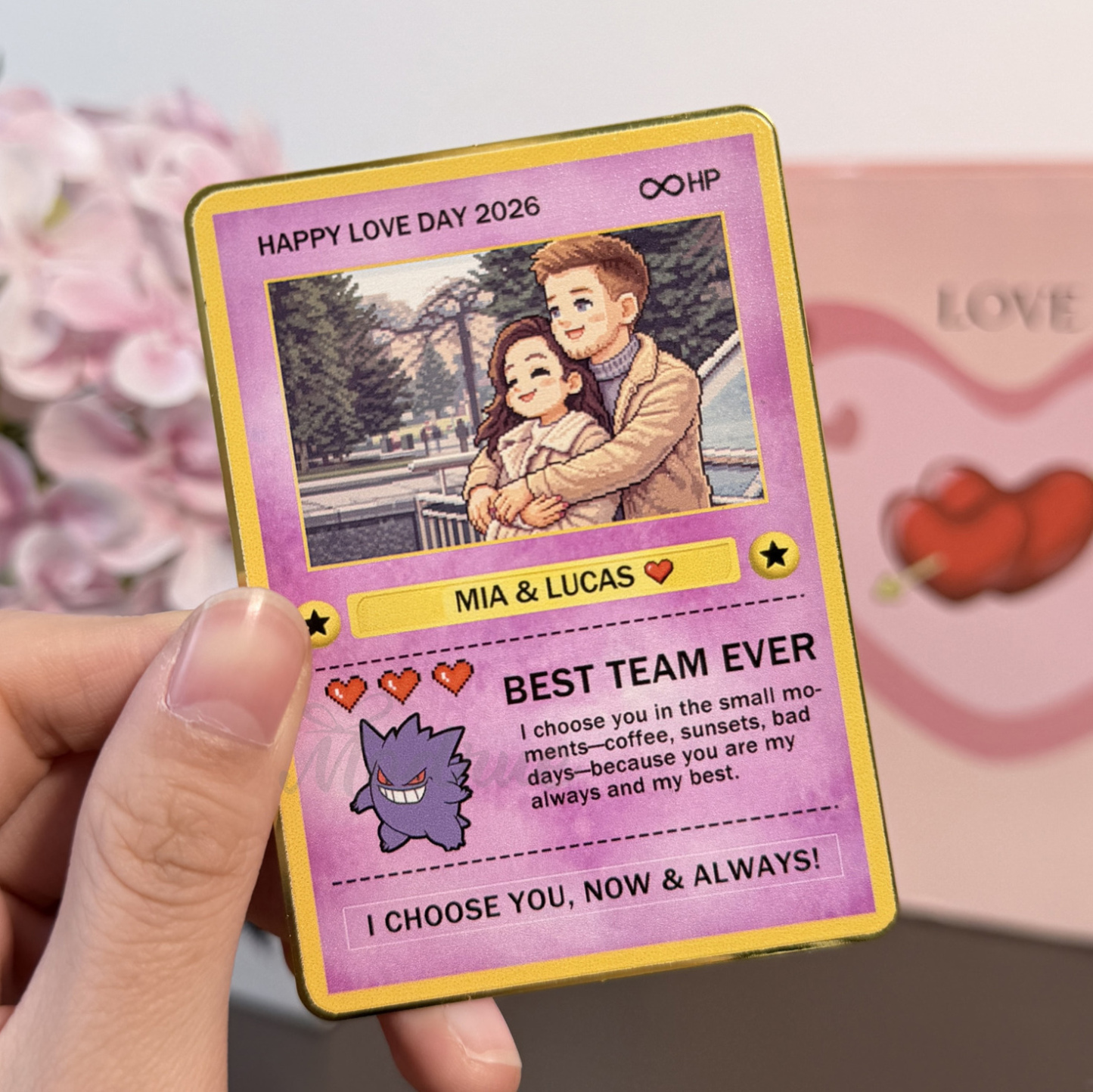 Custom Anime Photo Couple Card For Your love