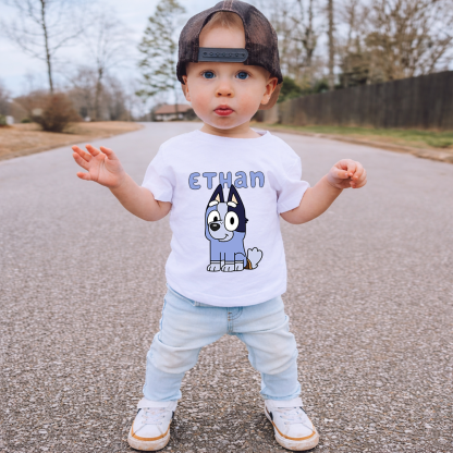 Personalized Cartoon Toddler Shirt with Kids Name