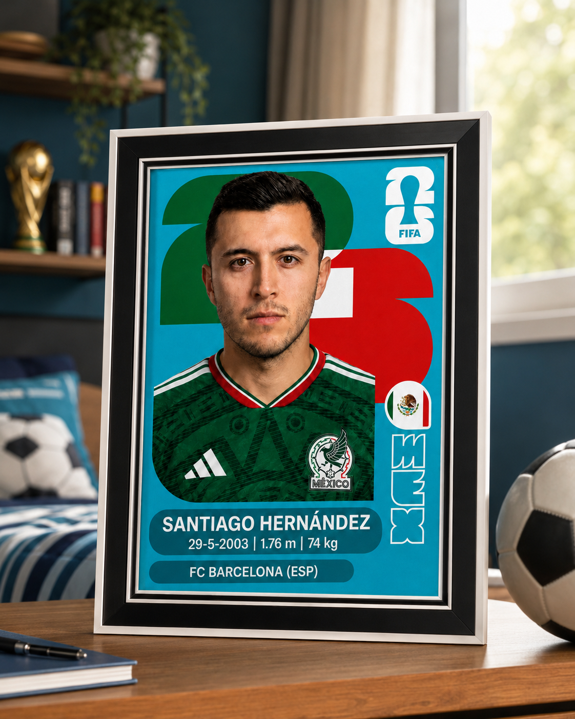 Personalized 2026 World Soccer Star Framed Poster
