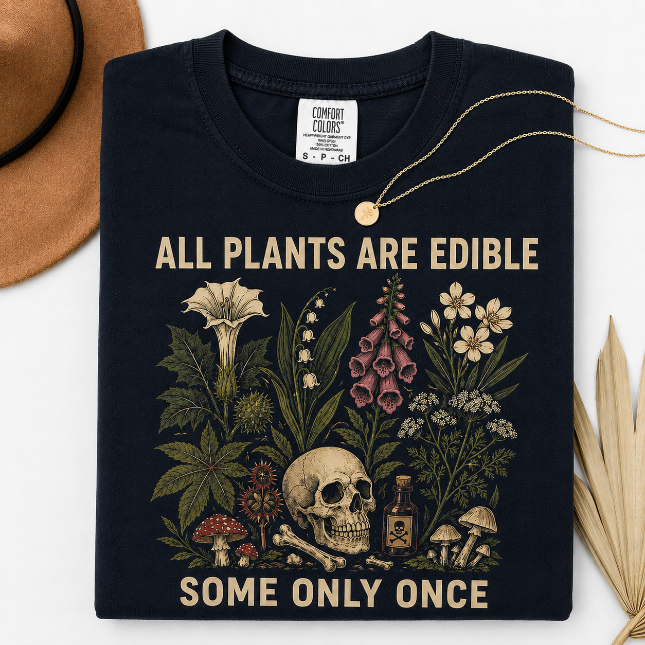 The Some Only Once Dark Botanical Tee