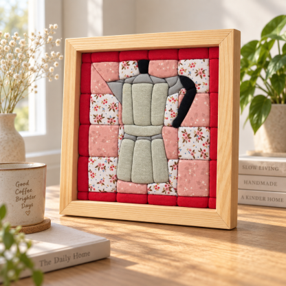 Handmade Moka Pot 3D Fabric Mosaic Wall Art