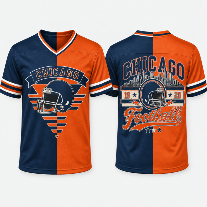 Football Team Print Split Fan Jersey