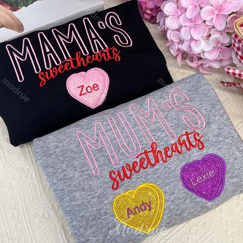 Mama’s Sweethearts Embroidered Sweatshirt