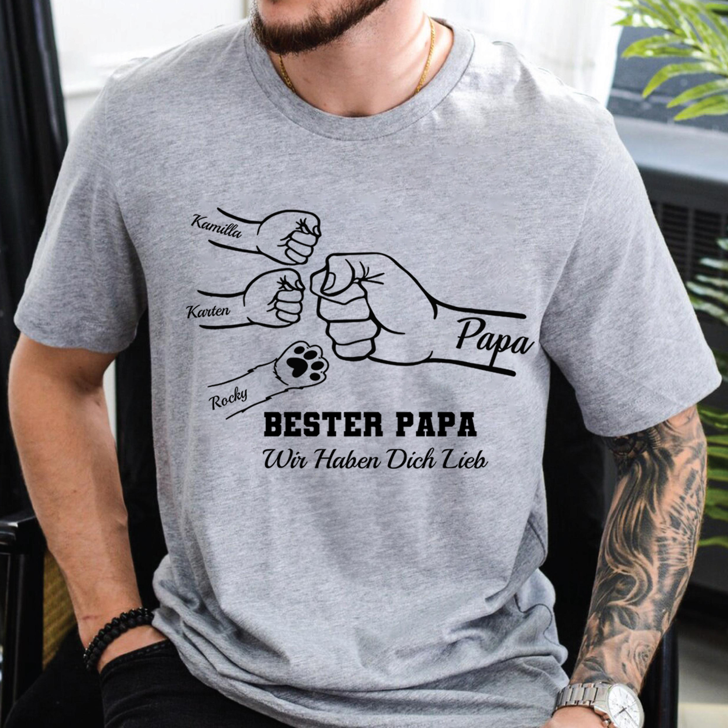 Custom Fist Bump Dad Shirt, Dad Shirt With Kids Names
