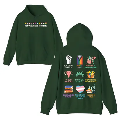 "You Are Safe With Me" Human Rights & Equality Graphic Hoodie/Tee - The Manifesto Collection