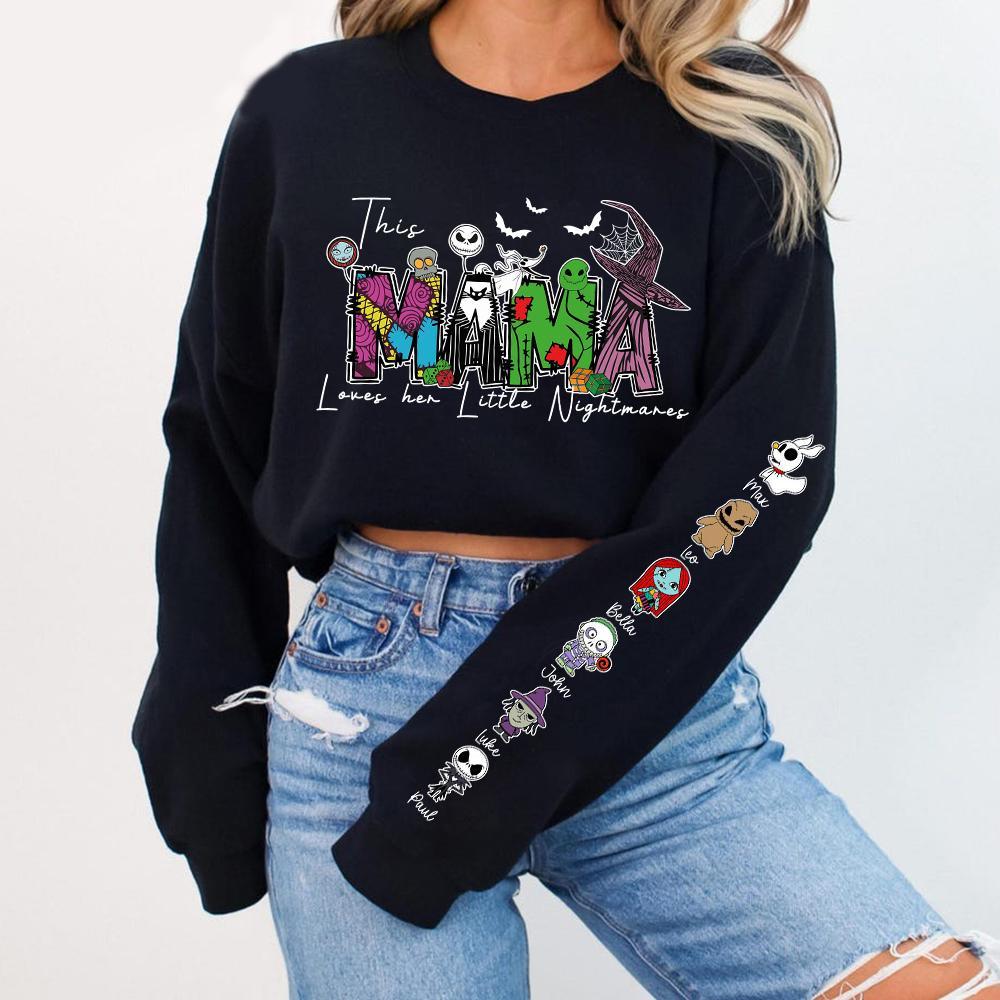 This Mama Loves Her Little Nightmares Personalized Spooky Mama Halloween Sweatshirt 