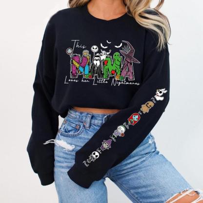 This Mama Loves Her Little Nightmares Personalized Spooky Mama Halloween Sweatshirt 