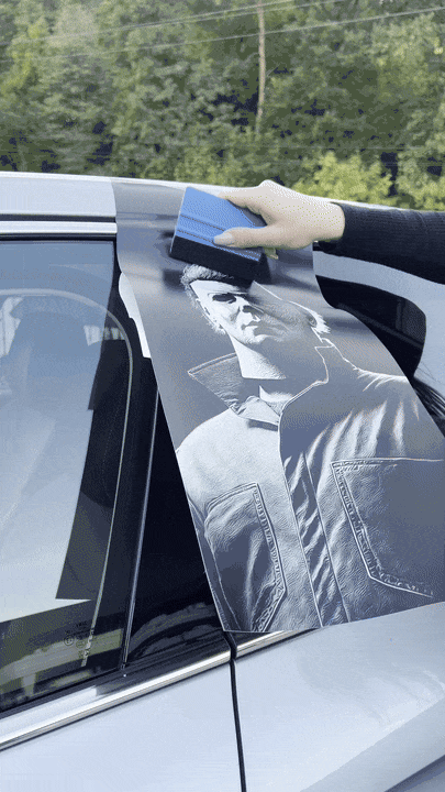 Michael Horror Car Pillar Wrap - Premium Vinyl B-Pillar Decal, Custom Fit
