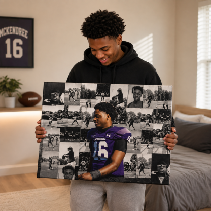 Custom Football Photo Collage Canvas