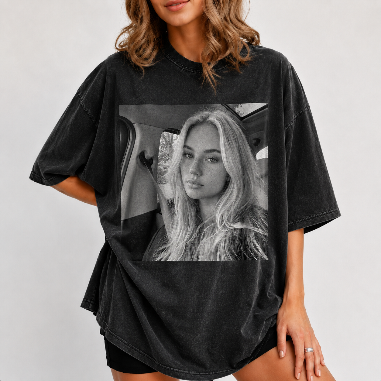 Custom Couples Vintage Wash Photo Tee