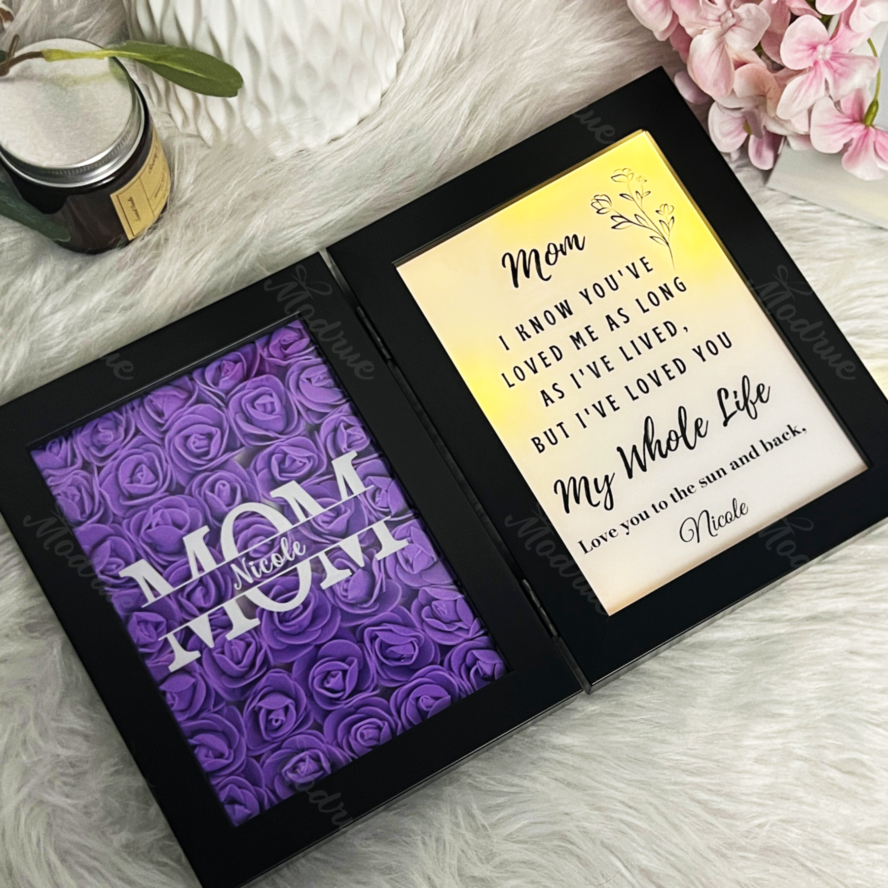 Personalized Mother's Day Photo Flower Shadow Frame