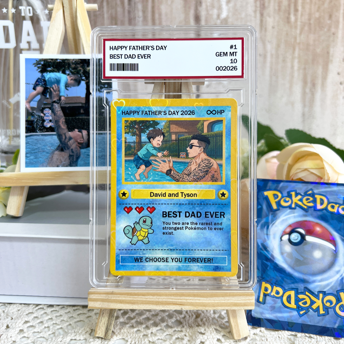 Custom Anime Photo "Best Dad Ever" Trading Card