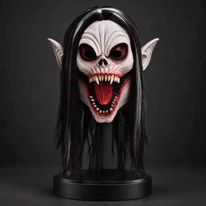 Long-Haired Vampire Clown Silicone Mask