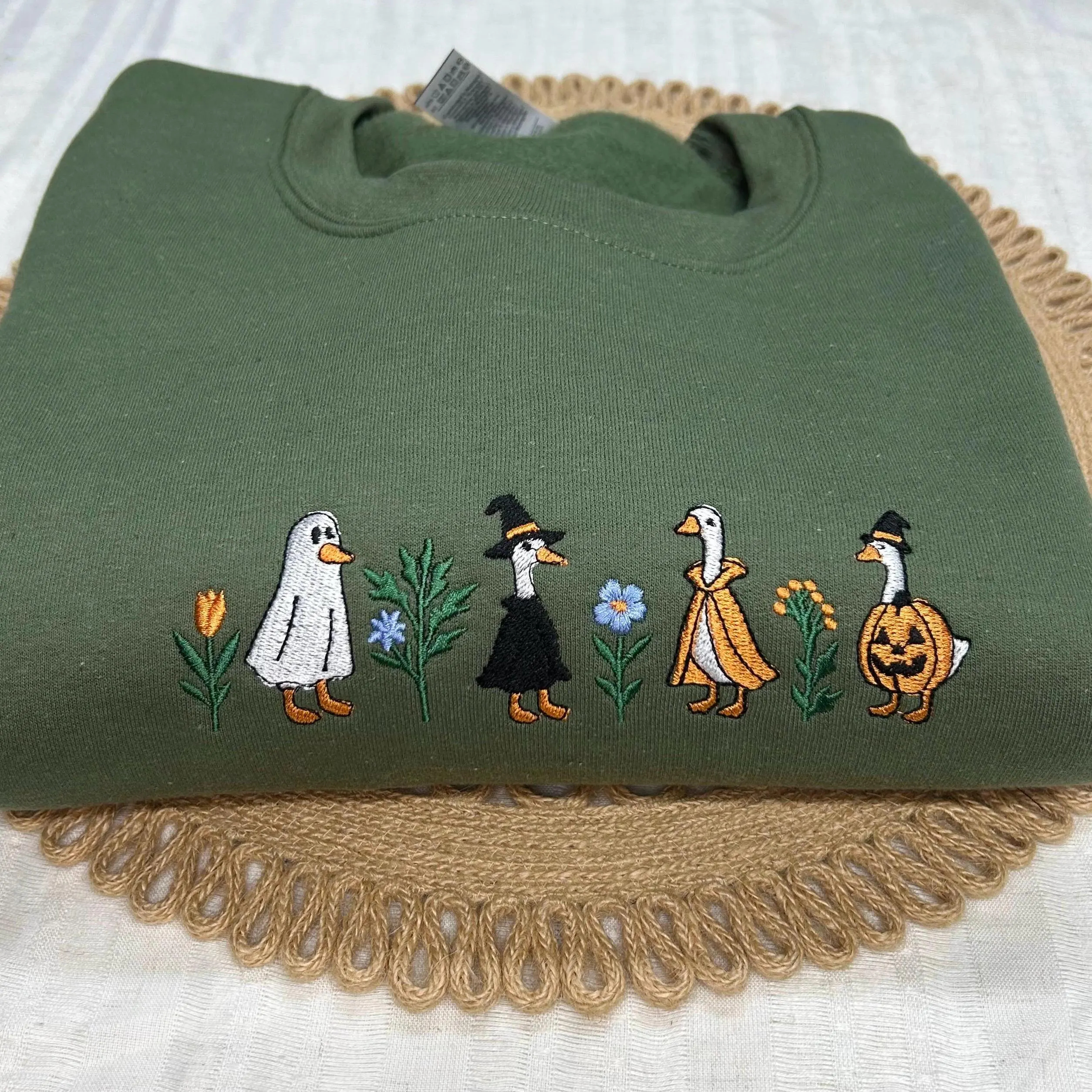Fall Embroidered Goose Sweatshirt