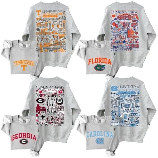 “Complete NCAA Campus Pride” Hand - Drawn University Tees Collection