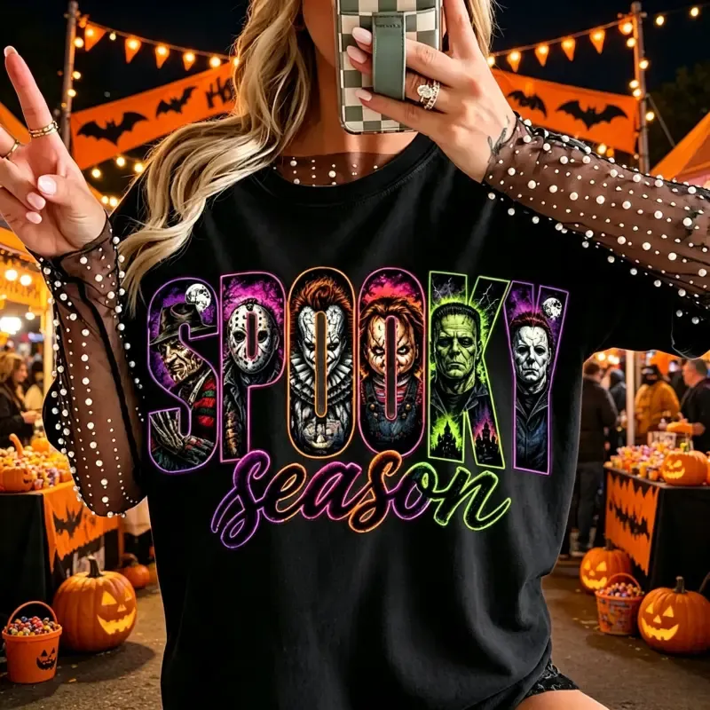 Neon Horror Halloween Shirt
