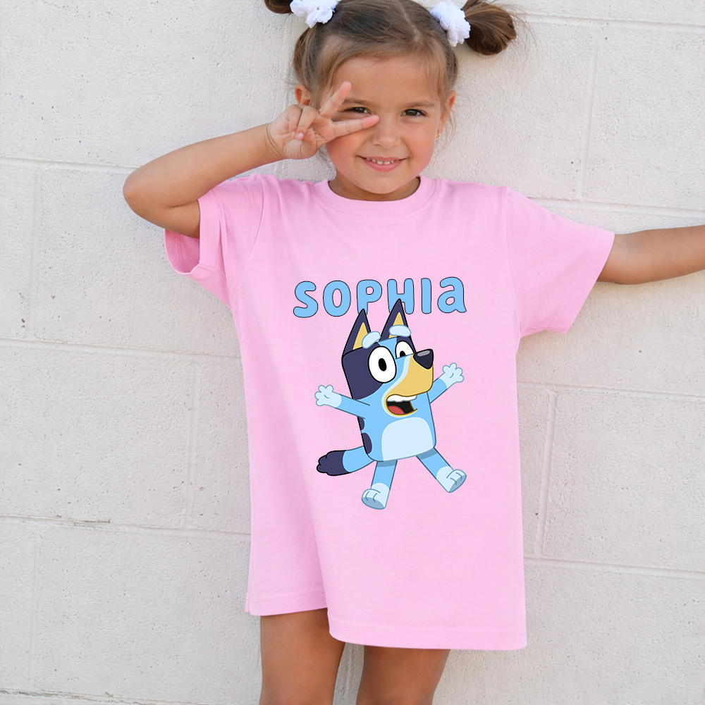 Personalized Cartoon Toddler Shirt with Kids Name