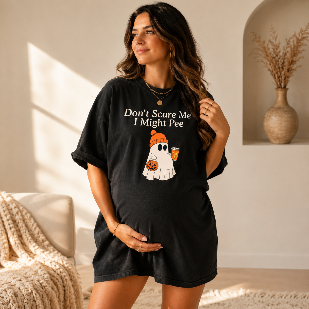 I Might Pee Ghost Pregnant Halloween Shirt