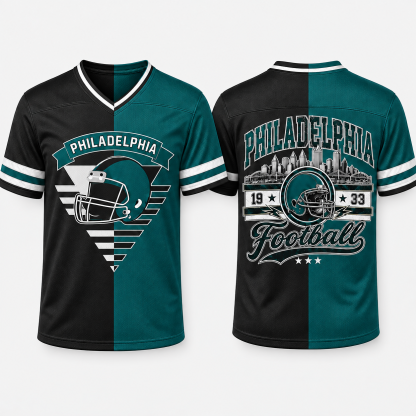Football Team Print Split Fan Jersey