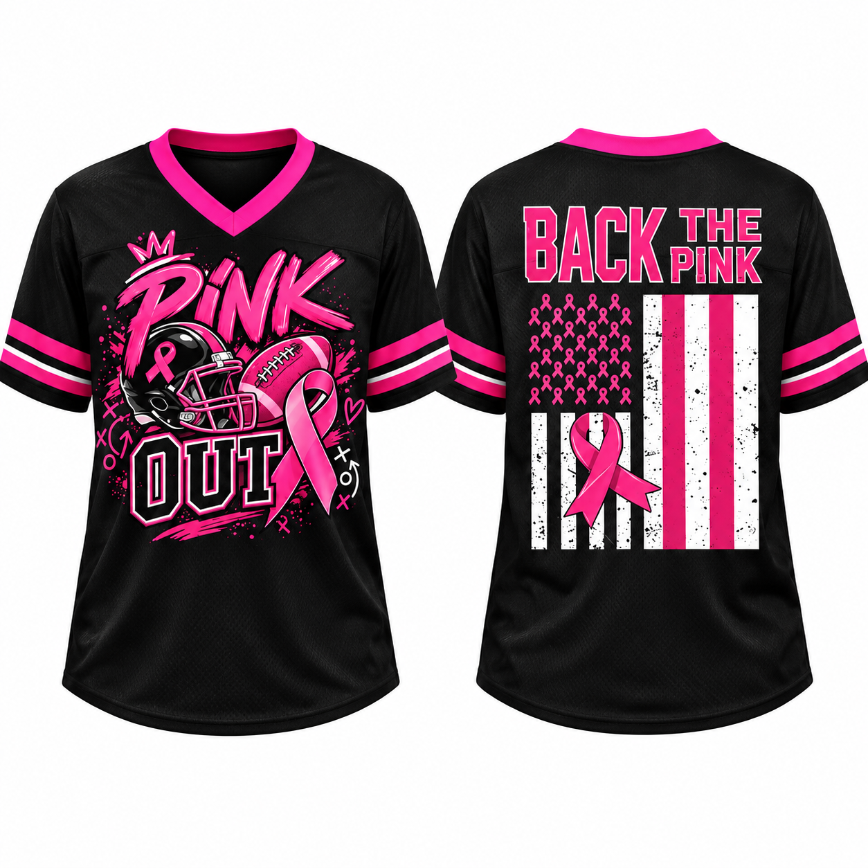 Football Pink Ribbon Breast Cancer Awareness Jersey