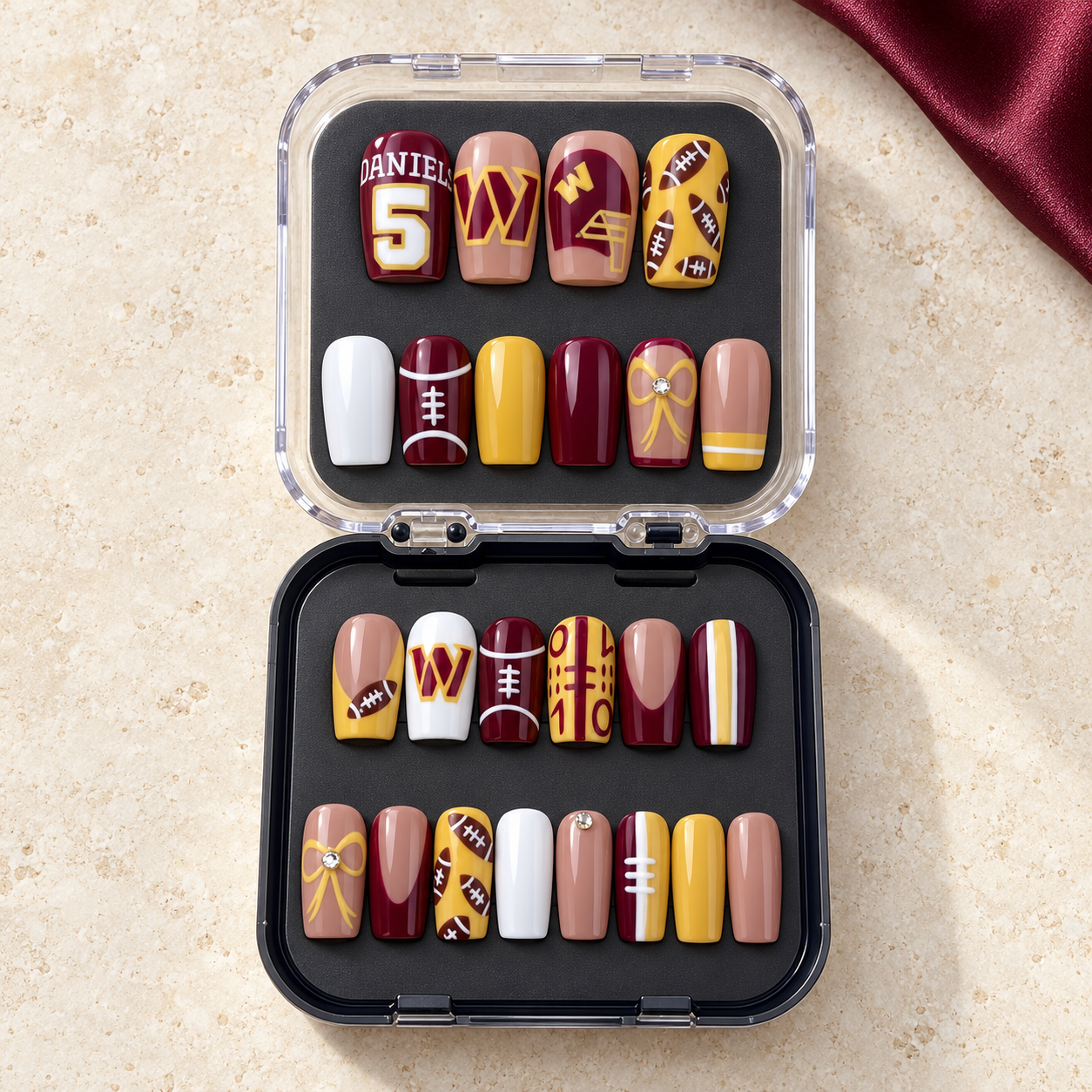 Washington Commanders - Football Fan 24-Piece Gameday Press-On Nails Set