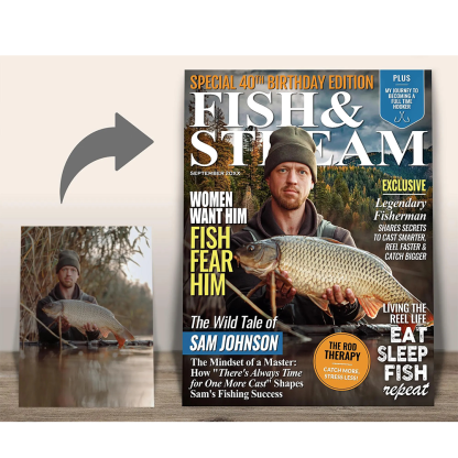 Custom Fishing Magazine Cover Poster