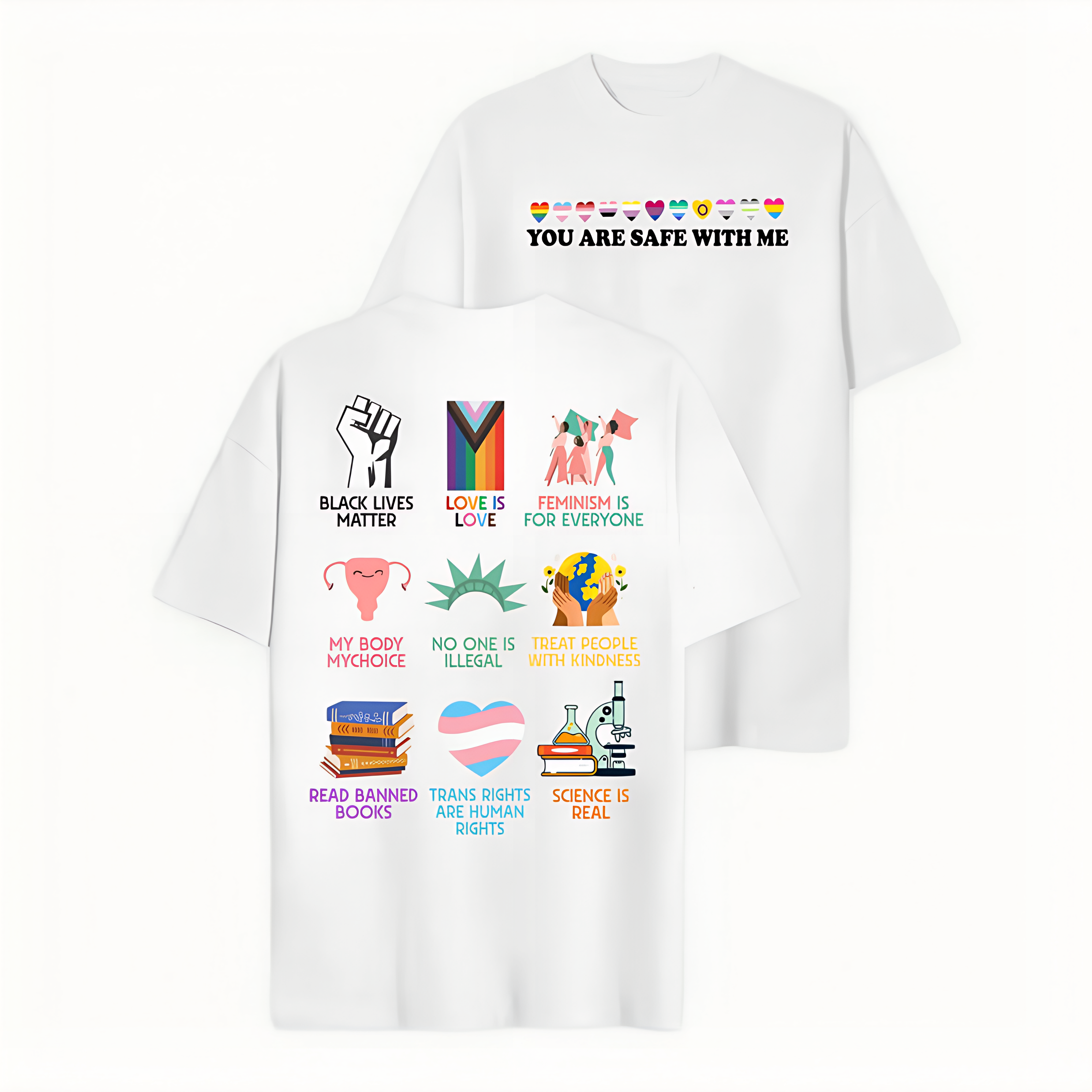 "You Are Safe With Me" Human Rights & Equality Graphic Hoodie/Tee - The Manifesto Collection