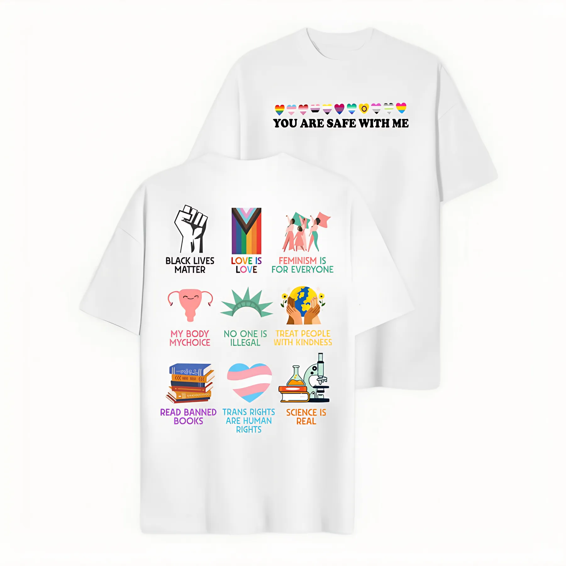 "You Are Safe With Me" Human Rights & Equality Graphic Hoodie/Tee - The Manifesto Collection