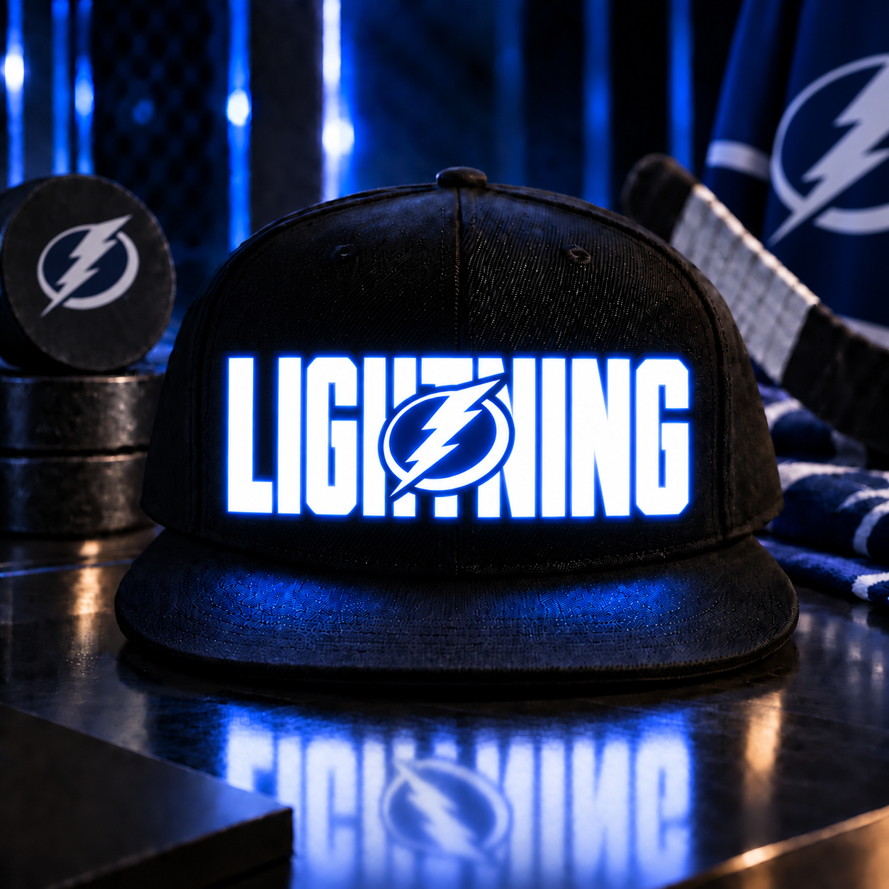 Hockey Team LED Light-Up Snapback Cap