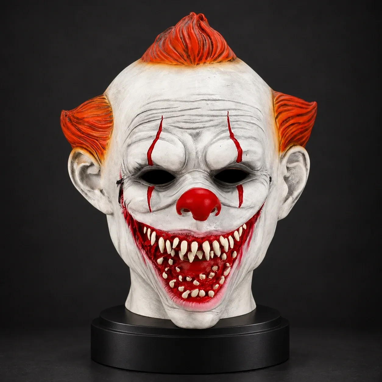 White-Faced Red-Haired Clown Silicone Mask