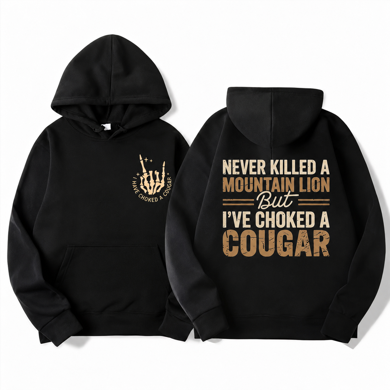 I've Choked A Cougar Funny Two-Sided Graphic Tee