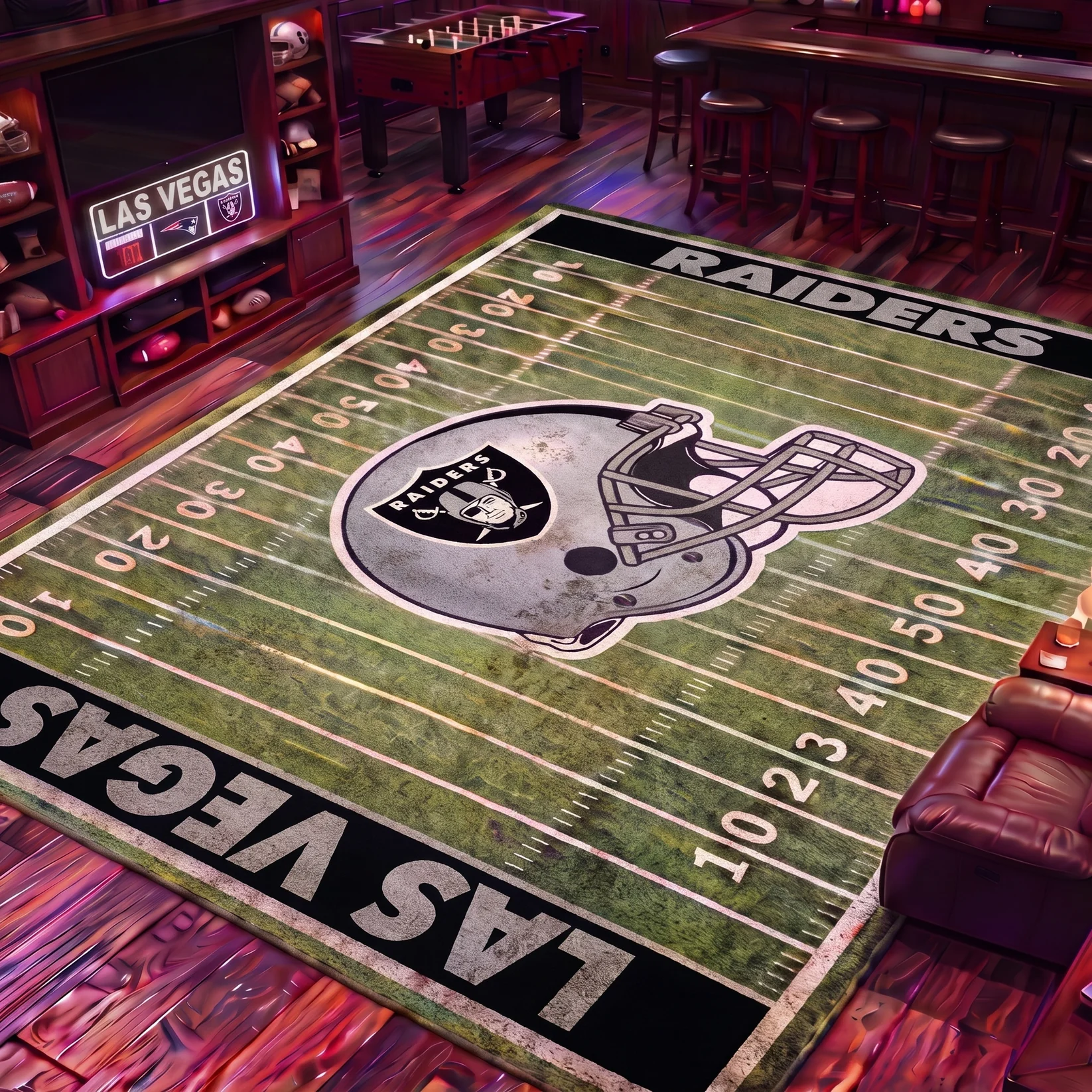 Football Team Field Rug Game Day Room Decor