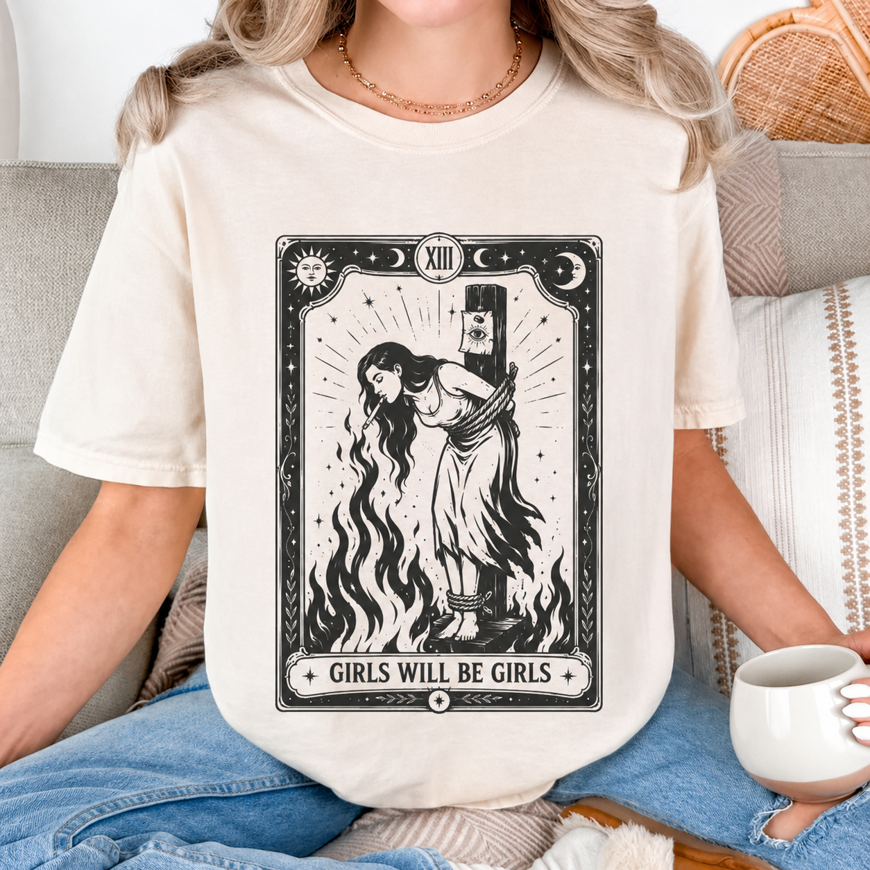 Retro Tarot Card Feminist Tee