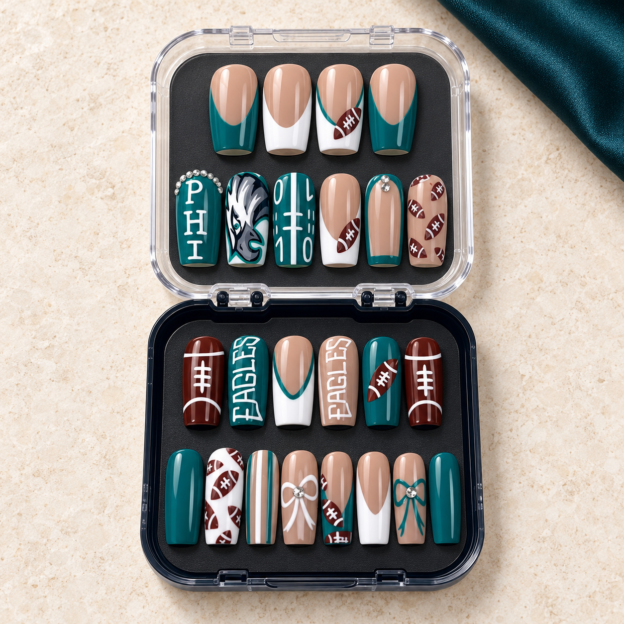 Philadelphia Eagles - Football Fan 24-Piece Gameday Press-On Nails Set