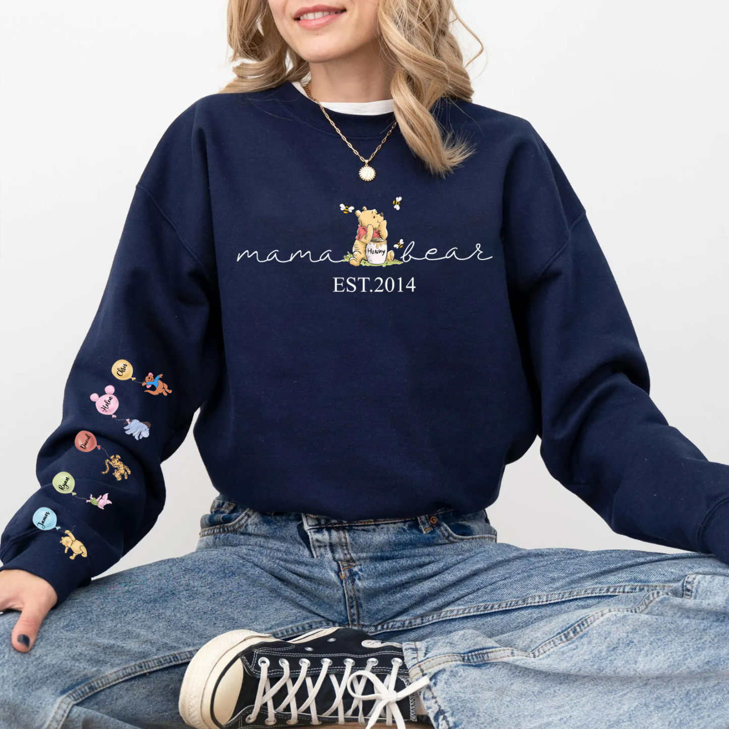 Custom Mothers Day Sweatshirt with Names, Mama Bear sweatshirt