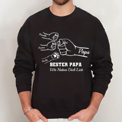Custom Fist Bump Dad Shirt, Dad Shirt With Kids Names