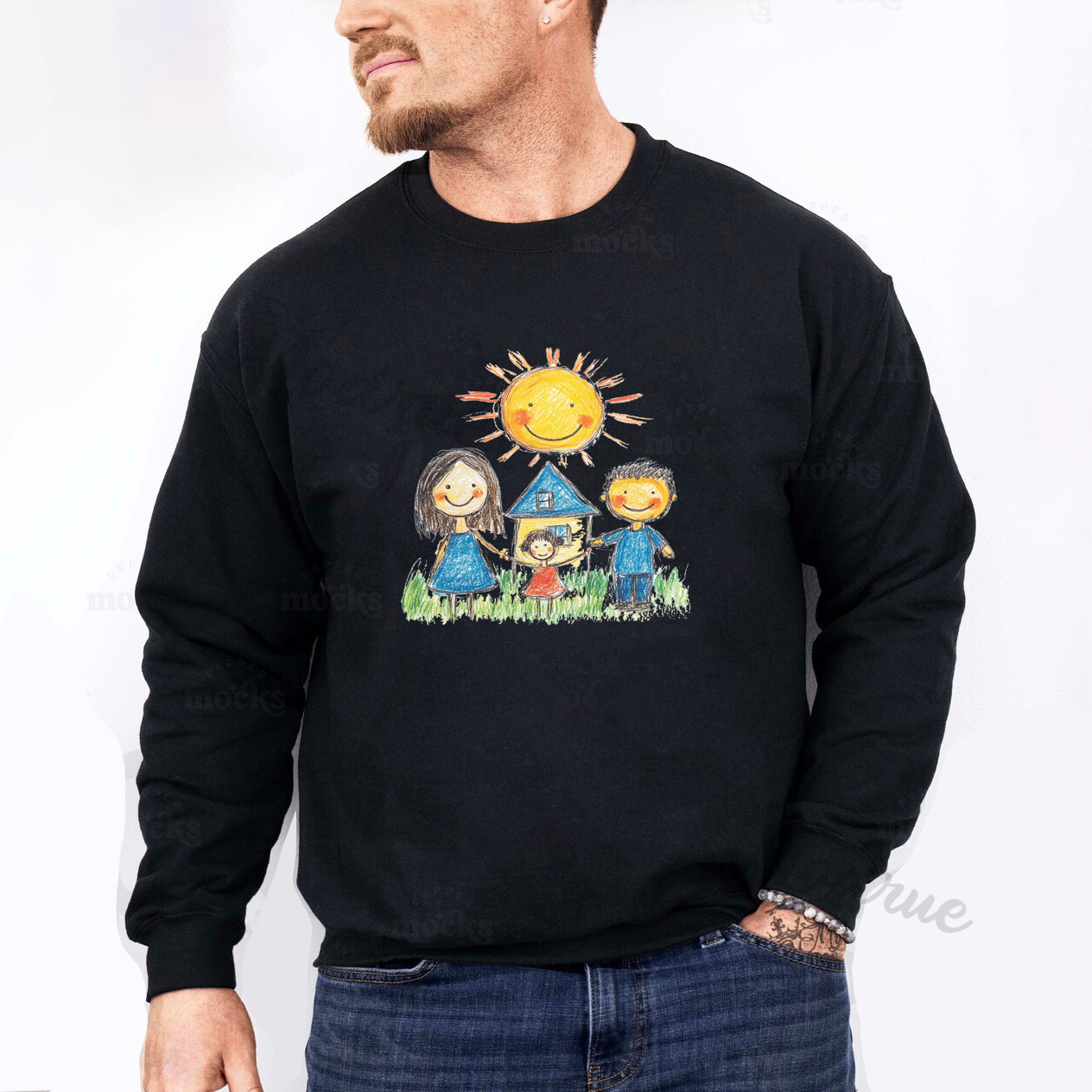 Custom Dad Shirt With Kids Drawing Father's Day Shirt