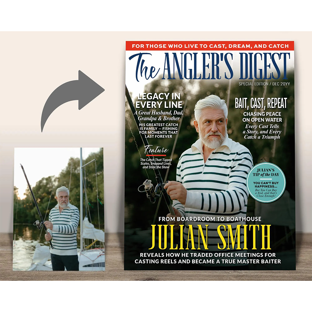 Custom Fishing Magazine Cover Poster