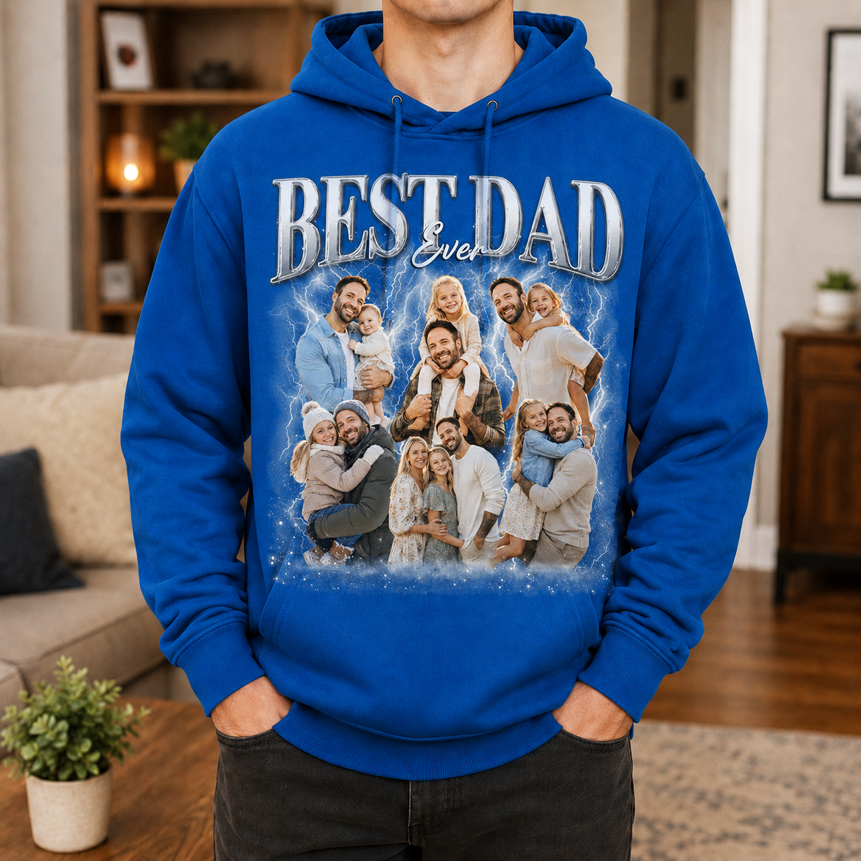 Custom Best Dad Ever Collage Tee with Kids Photos