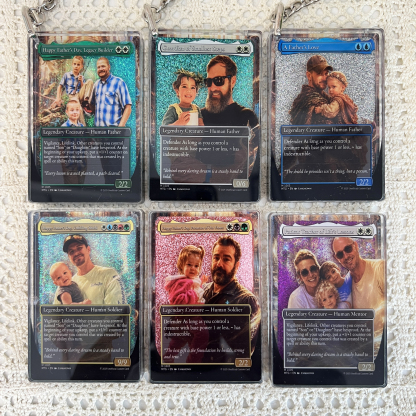 Custom Magic Style 3D Flowing Glitter Trainer Card for Dad