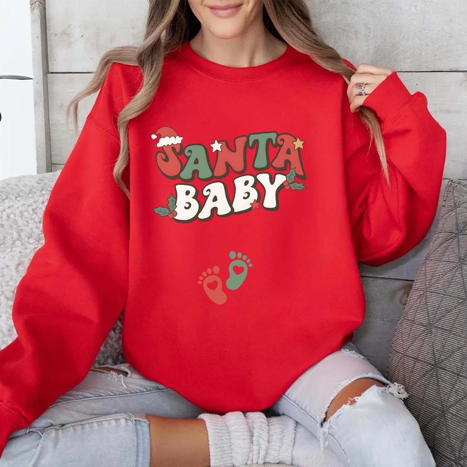 Santa Baby XMas Maternity Sweatshirt 