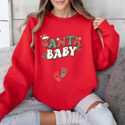 Santa Baby XMas Maternity Sweatshirt 