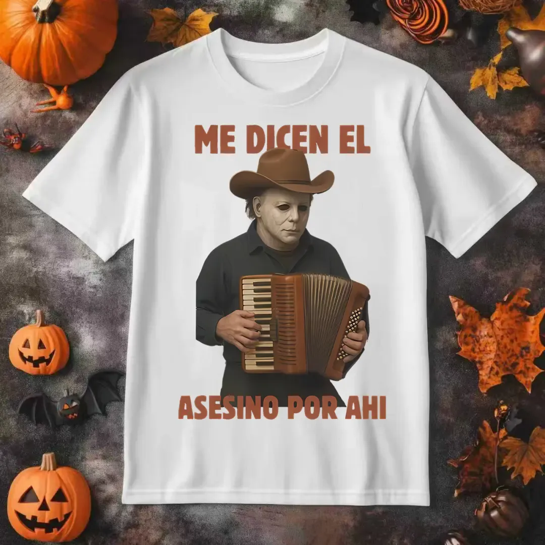 Vintage-Inspired Halloween T-Shirt-Me Dicen El Asesino Por Ahi Shirt