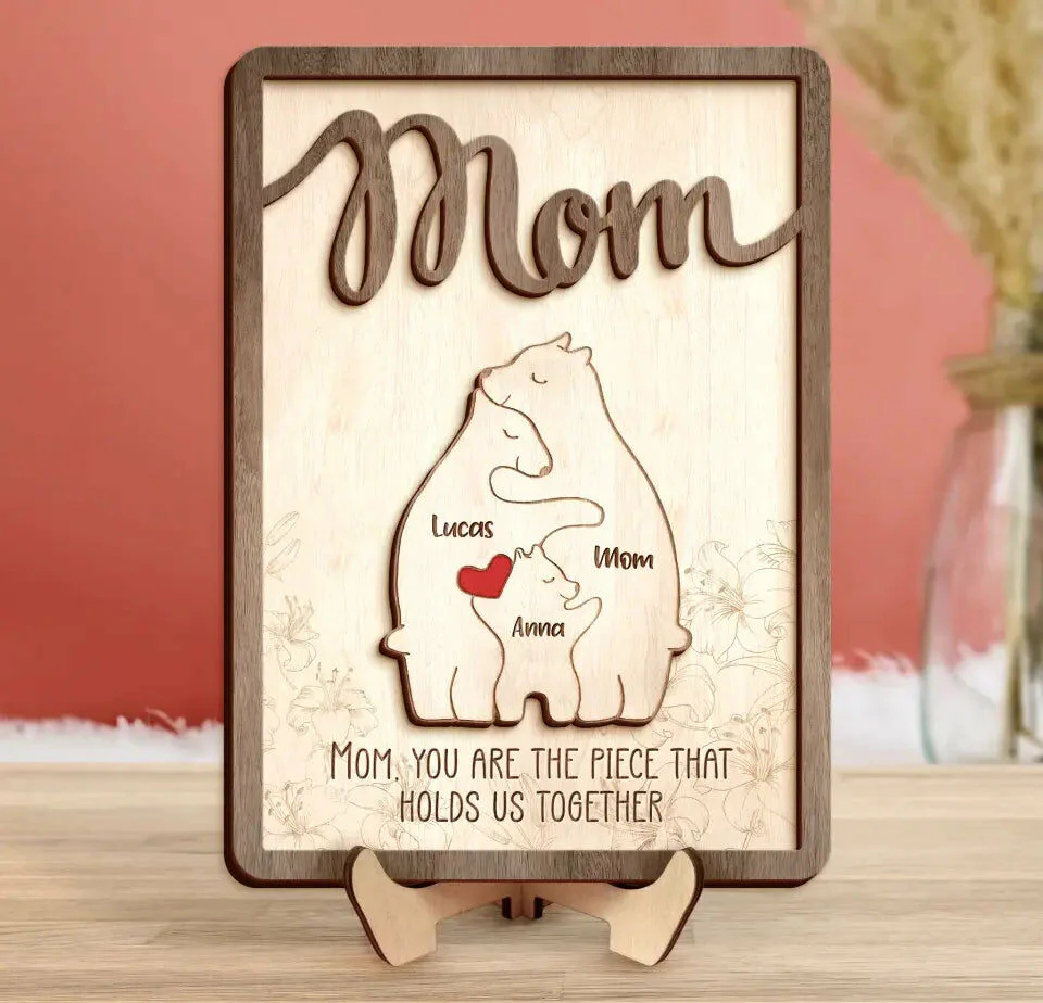 Personalized Bear Family Puzzle Sign