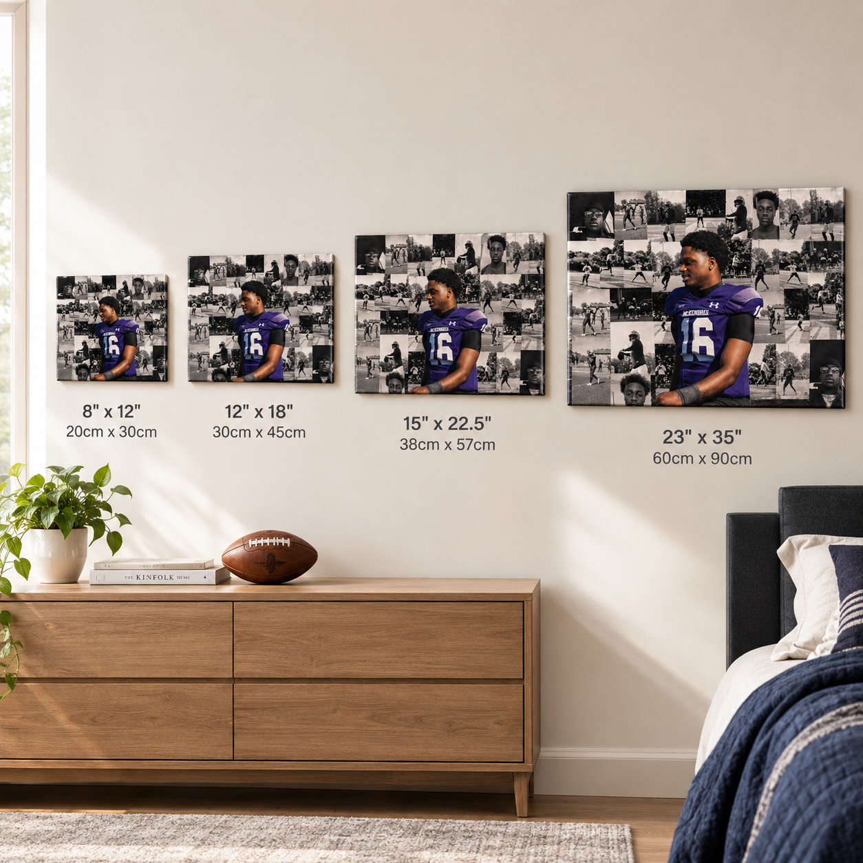 Custom Football Photo Collage Canvas
