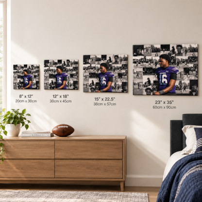 Custom Football Photo Collage Canvas