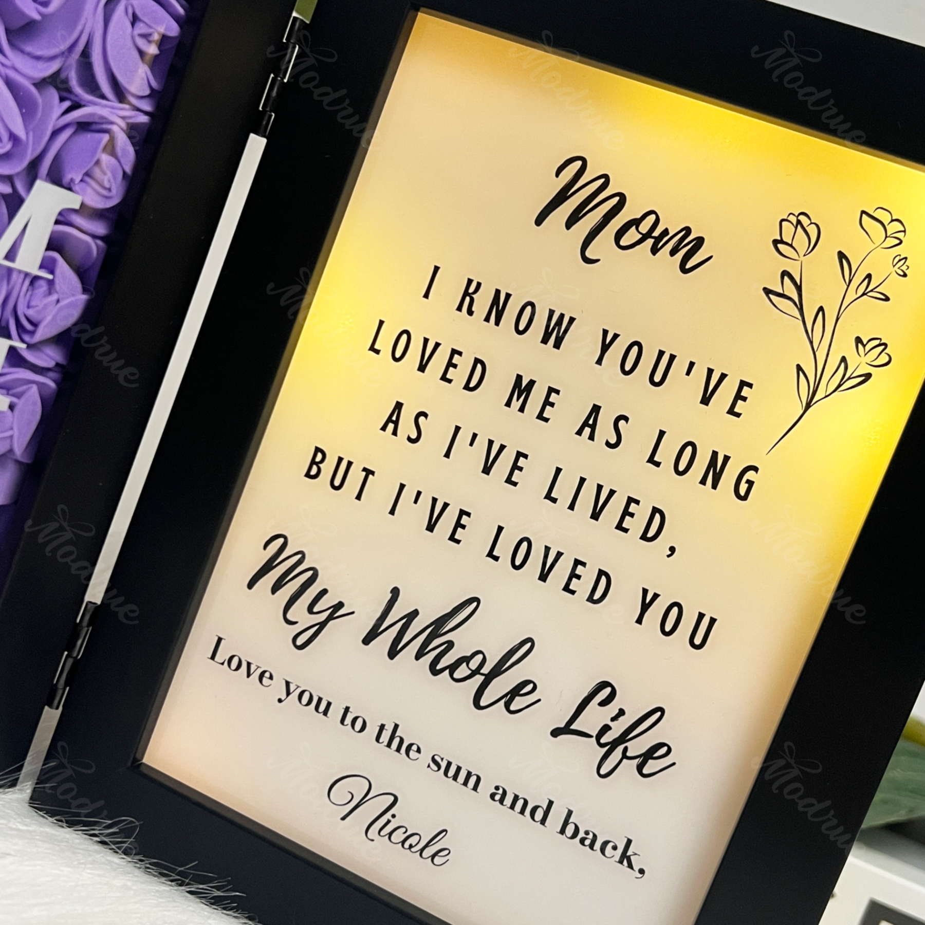 Personalized Mother's Day Photo Flower Shadow Frame